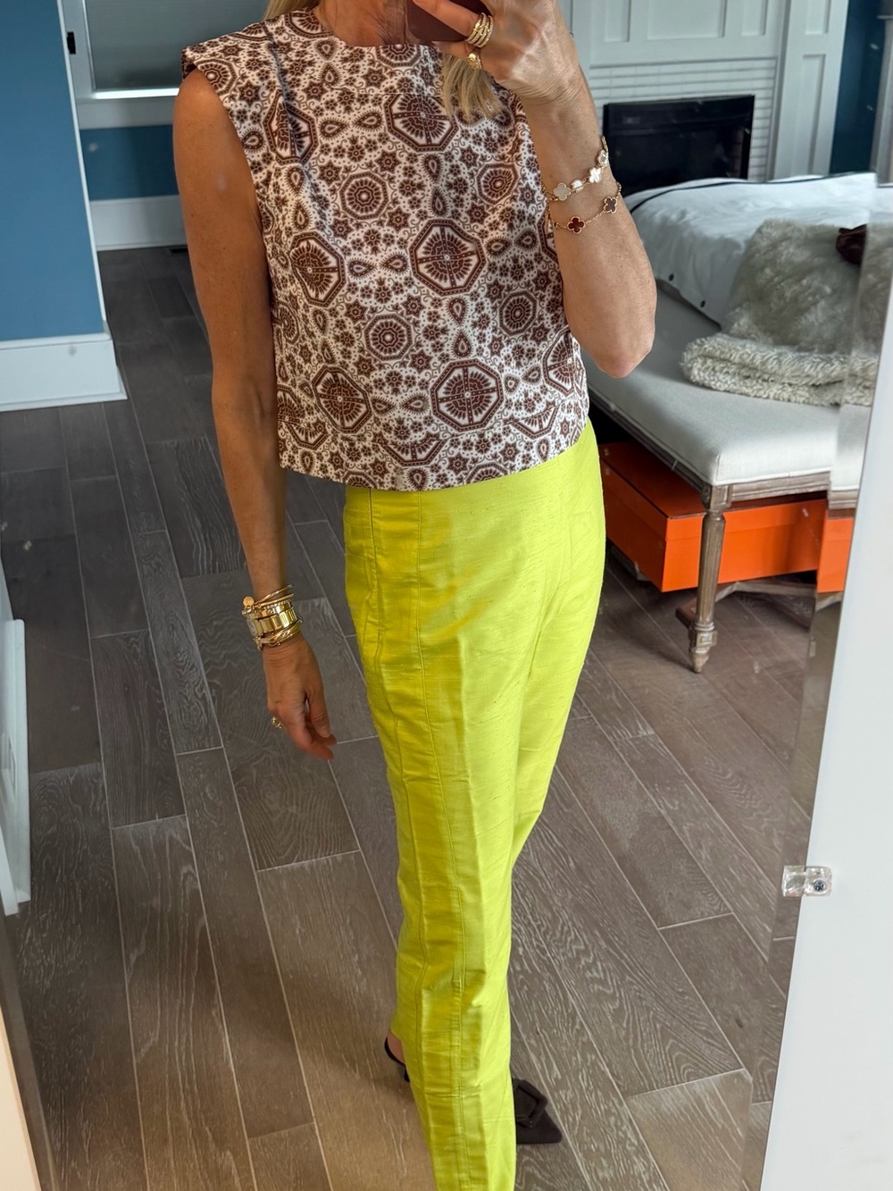 High-Waist Lime Green Tailored Trousers